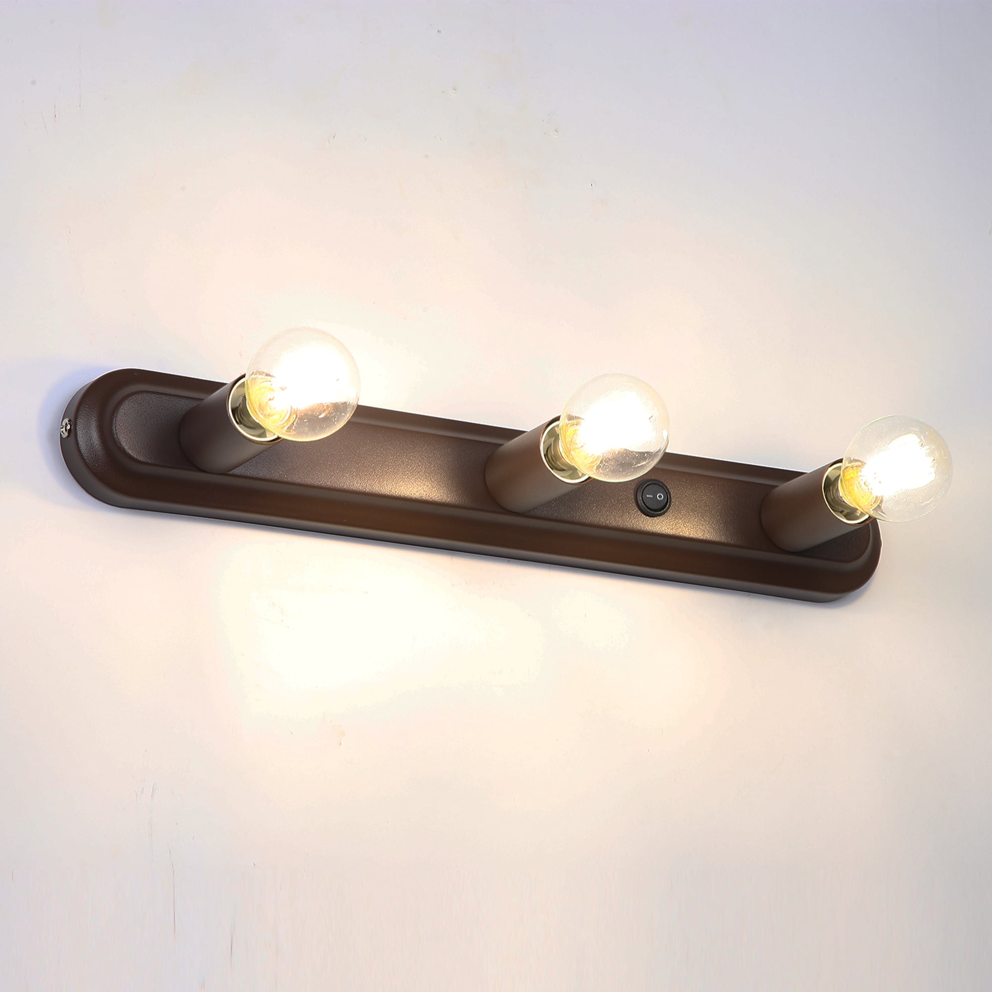 Maichis 15'' RV Wall Sconce with 3 LED Bulbs (Included), 12V RV Vanity Light Fixture with ON/Off Switch, 12Volts RV Interior Light for RV, Boat, Marine, Motorhome, Caravan, Brown Finish