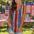 thumbnail image 2 of Cavosen Womens V Neck Tops Sleeveless Independence Day Patriotic Tee 250 Years Red White and Blue Graphic Shirt Summer Loose Tops, 2 of 4