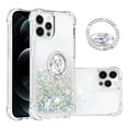 thumbnail image 1 of Funda para iPhone 12 Pro con Brillo Líquido Flotante, Purpurina, Parachoques y Anillo Giratorio Soporte, 1 of 5