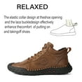 thumbnail image 3 of Mens Leather Casual Boots Vintage Slip Resistant Flat Boots Driving Business Office Shoes Lightweight Comfortable Brown 9.5 US, 3 of 7