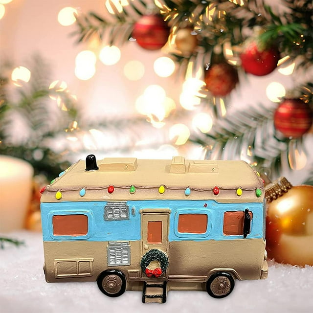 Xmas Resin Ornaments Village Decoration Christmas Vacation Village Decoration Holiday House Lighted Building Celebrating Holidays Xmas Resin Ornaments ANGGREK No