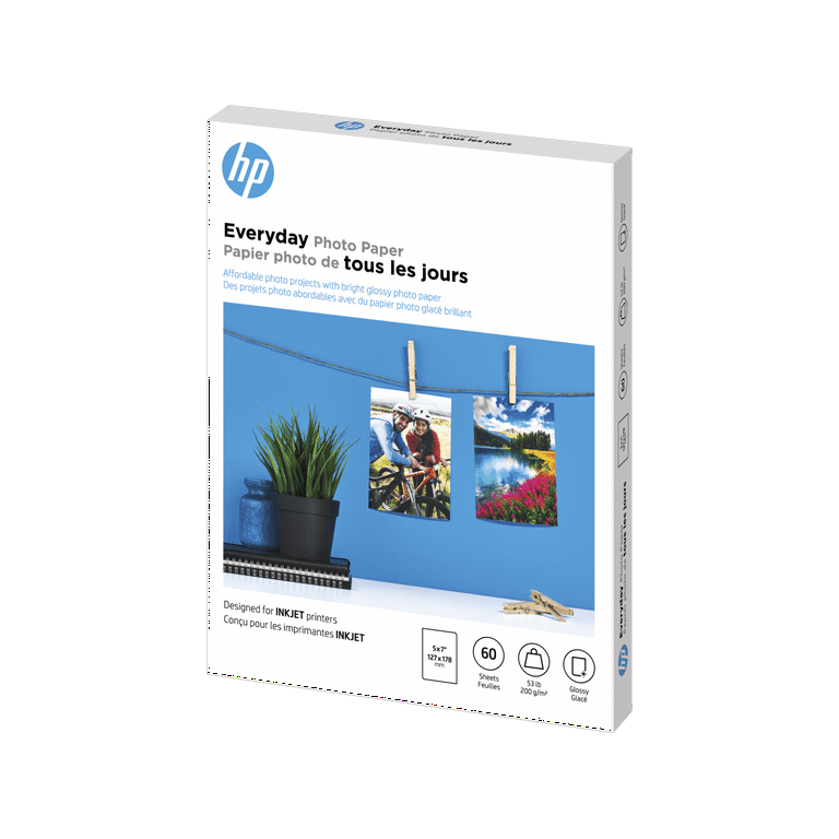 HP Photo Card Pack 10 5X7 Photo Paper, 10 Envelope, & 5 4X6 Glossy Photo  Paper
