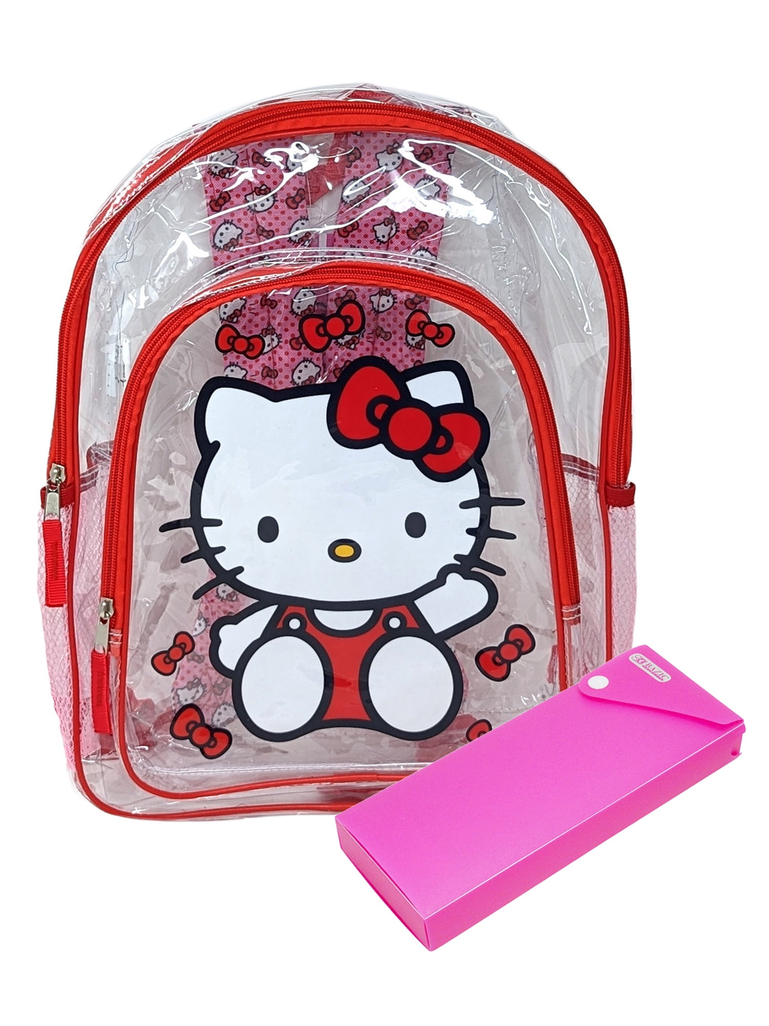 Hello Kitty Transparent Backpack Clear 16 Sanrio Girls Bows
