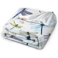 thumbnail image 2 of Dragonfly Throw Blanket Flannel Fleece Bed Blanket Lightweight Cozy Blanket Plush Blanket for Bedroom Living Sofa Car 50"x40", 2 of 6