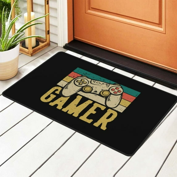DouZhe Retro Game Controller Gamer Rugs Doormat, Non-Slip Machine Washable Carpets Floor Door Mat , 36" x 24"