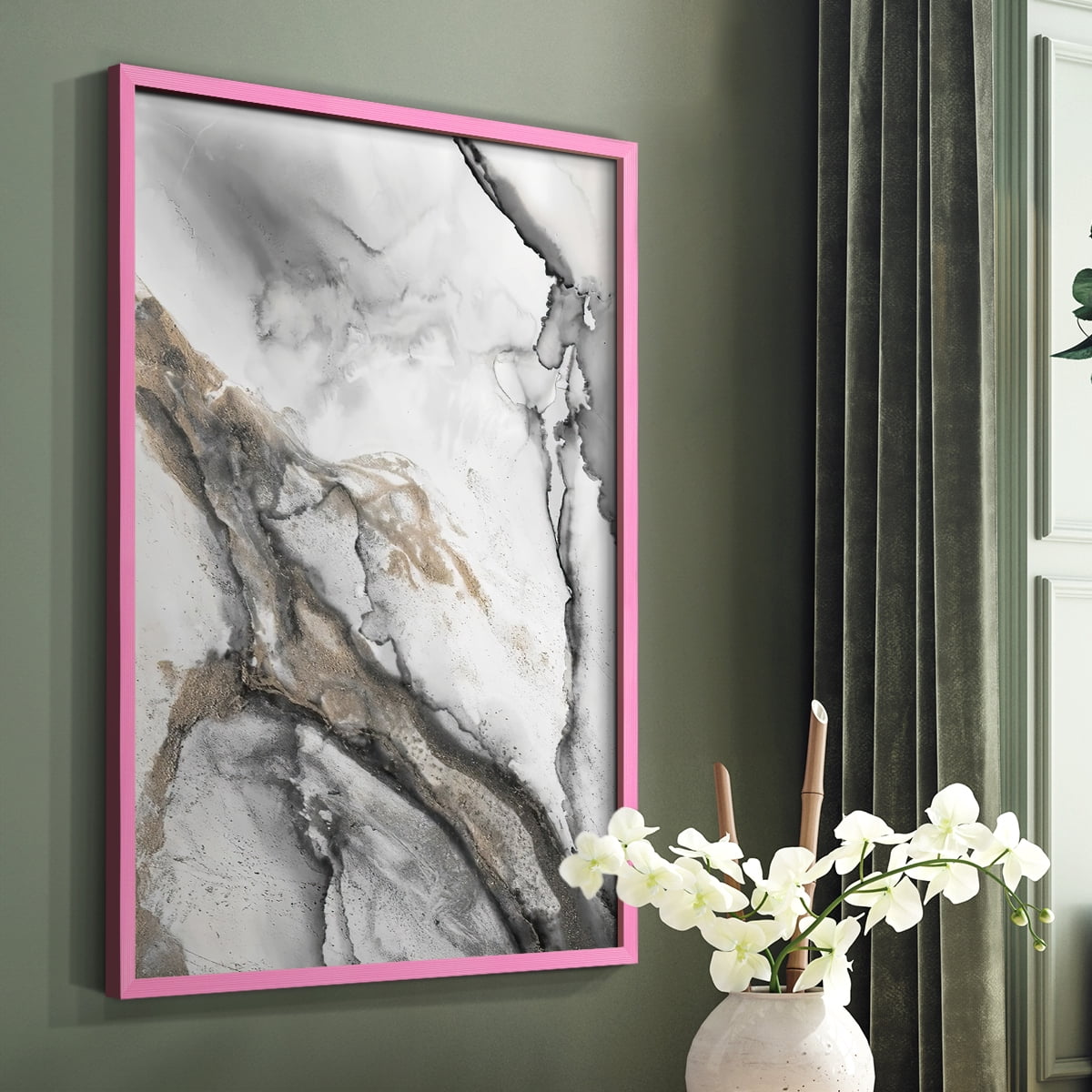 Abstract Ink Fantasy II in Paper Solid Wood 8 x 10 Framed Print