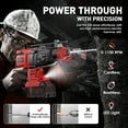 thumbnail image 3 of Cordless Rotary Hammer Drill Compatible with Milwaukee 18V Battery, Brushless SDS-Plus Hammer Drill with Safety Clutch for Concrete/Masonry, 1500 RPM, 4 Modes with 360°Auxiliary Handle, 3 of 8