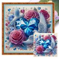 thumbnail image 1 of Hilo Algodón Ecológico Bordado Punto Cruz Con Corazón Y Rosa 11CT 40x40cm, 1 of 9