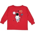 thumbnail image 3 of Inktastic Astronaut the Moon Spaceship and Shooting Star for Light Colors Boys or Girls Long Sleeve Toddler T-Shirt, 3 of 5