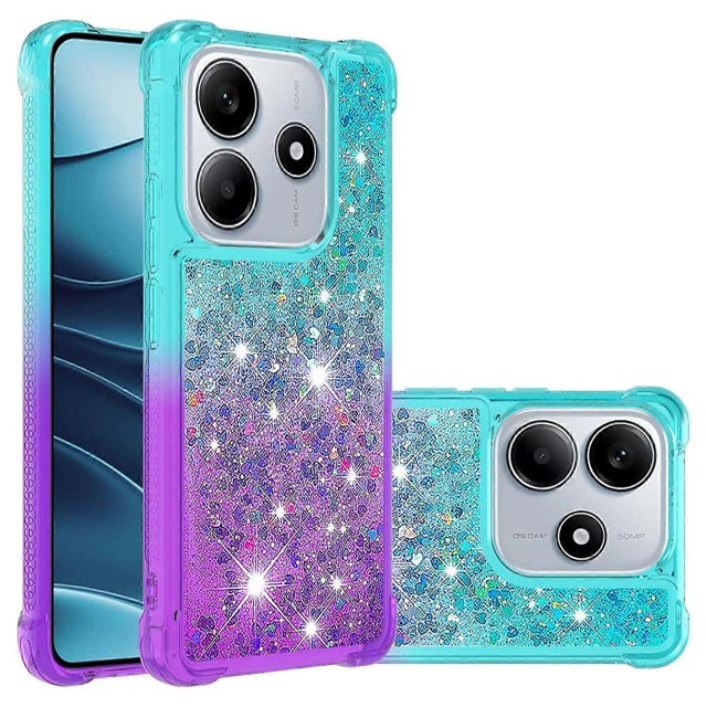 For Xiaomi Redmi Note 14 4G (163.25x76.55x8.16mm) TPU Case Gradient Quicksand Phone Back Cover - Pur