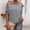 Gray, variant on Women's Crew Neck One‑Side Cold Shoulder Cutout Button Short Sleeve T‑Shirt Soft Loose Fit Casual Summer Top Hides Belly for Daily Vacation Outfits Pink XXL