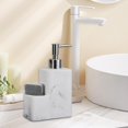 thumbnail image 2 of yuksok 15oz Resin Soap Dispenser Organizer Holder with Storage Compartment Marble, 2 of 8