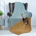 thumbnail image 4 of Wildlife Soft Flannel Fleece Throw Blanket, Cape Mountain Zebra National Park South Africa Endangered Species Dried Grass, Cozy Plush for Indoor and Outdoor Use, 50" x 70", Multicolor, by Ambesonne, 4 of 5
