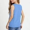 thumbnail image 5 of Tdoqot Girls Cotton Tank Tops- V-Neck Soft Casual Sleeveless Kids Summer Shirts Blue Size 14, 5 of 7