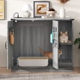 thumbnail image 5 of Aukfa Hidden Cat Litter Box Furniture with Power Outlet, Cat Litter Box Enclosure Cabinet with Storage & Litter Collector, Modern Cat Cabinet for Automatic Litter Box,Gray, 5 of 5