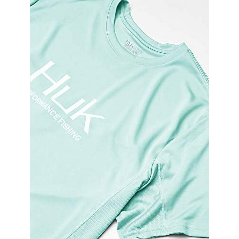 Huk Men's Icon X Seafoam Small Short Sleeve Performance Fishing Shirt 