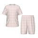 thumbnail image 1 of Balery Checkboard Conjunto de Pijama Infantil de Manga Corta con Estampado – Ropa de Dormir de Algodón Suave-Large, 1 of 6