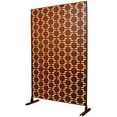thumbnail image 2 of Privacy Screen Outdoor & Indoor Privacy Screen Metal Privacy Screen 76" H×48" W, Freestanding Decorative Privacy Screen for Deck Balcony Patio, Privacy Fence Panels for Outside Lawn Garden PS105 RUST, 2 of 17