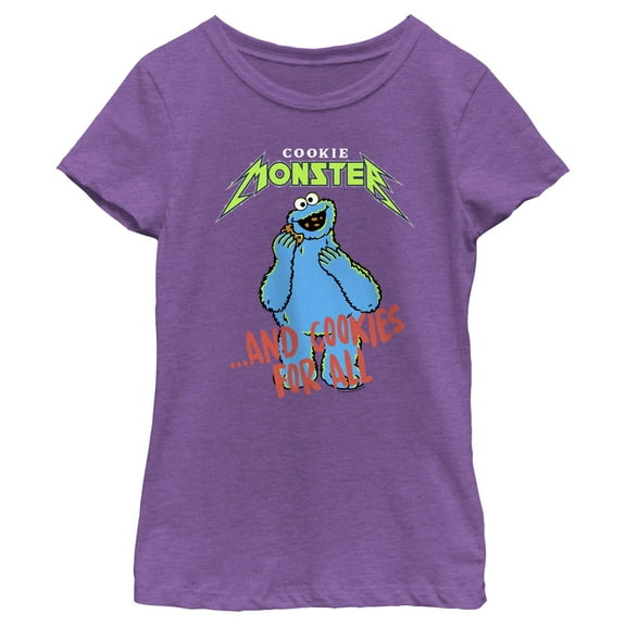 Girl's Sesame Street And Cookies for All Monster  Graphic T-Shirt