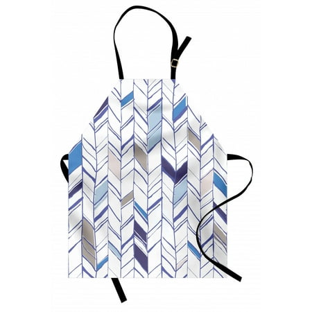 

Chevron Apron Tribal Zigzag Lines Pattern in Various Shades Geometric Boho Sketch Unisex Kitchen Bib Apron with Adjustable Neck for Cooking Baking Gardening Violet Blue Taupe White by Ambesonne