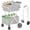 White, variant on Extra Jumbo Shopping Cart on Wheels, 2 Layers Foldable Utility Cart with Double Basket and 360° Swivel Wheels for Groceries Laundry, White Metal Frame