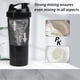 thumbnail image 5 of XTKS Botella Coctelera - Vaso Coctelera de Proteínas con Compartimentos de Almacenamiento - Botellas de Batido de Entrenamiento a Prueba de Fugas con Mezclador para una Mezcla Suave - 500ML/16oz (NEGR, 5 of 5