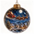 thumbnail image 2 of Guodhu Warm LED Lighted Transparent Christmas Ball Ornament with Illuminated Santa Reindeer Scene for Tree Holiday Decor, 2 of 5