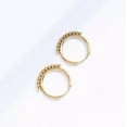 thumbnail image 3 of EOEMY Woman 18K Gold Plated Stainless Steel Round Hoop Beads Earring Clip, 3 of 5