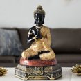 thumbnail image 4 of Toystoory Estatuas de Buda Meditación Esculpir Sentado Decoración Estatua Presente Vintage Decoración del hogar Verde, 4 of 6