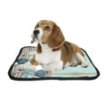 thumbnail image 2 of PKQWTM Retro Boards Ship Deck Lifebuoy Rope Starfish Seashell Pet Dog Cat Bed Pee Pads Mat Cushion Potty Dogsblankets Crate Bed Kennel 28x36 inch, 2 of 3