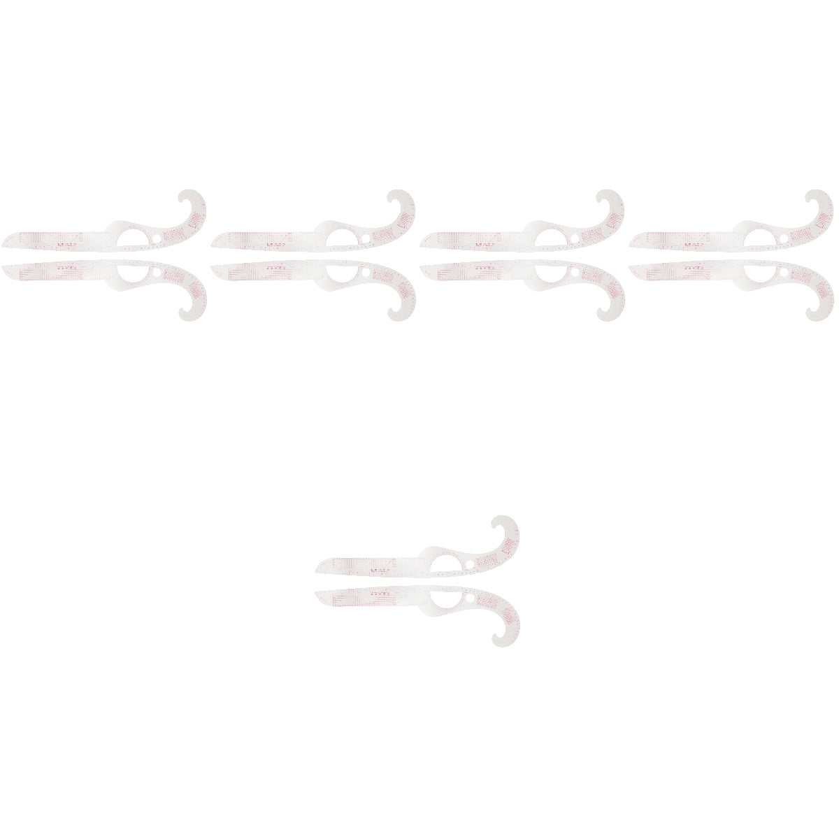 Set of 5 Sewing Rulers for Quilting, Tailoring, Pattern Making, Edge Measuring Tools