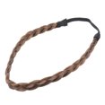 thumbnail image 2 of Fashion Elastic Stretch Hair Braided Headband Classic Wide Braids Synthetic Hair Band Hair Piece Women Beauty Accessory (Light Brown), 2 of 7