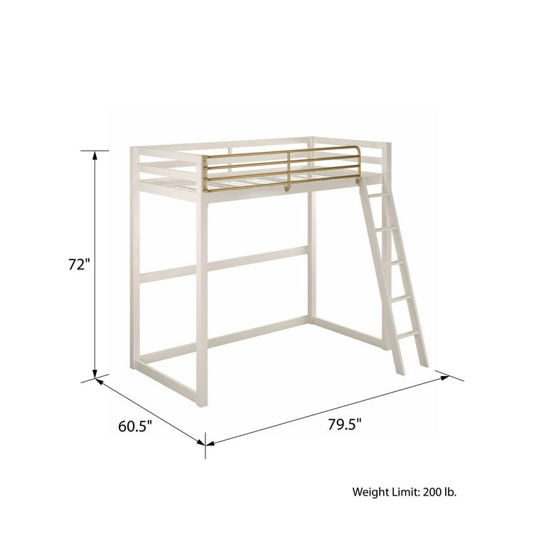 White and gold loft bed deals