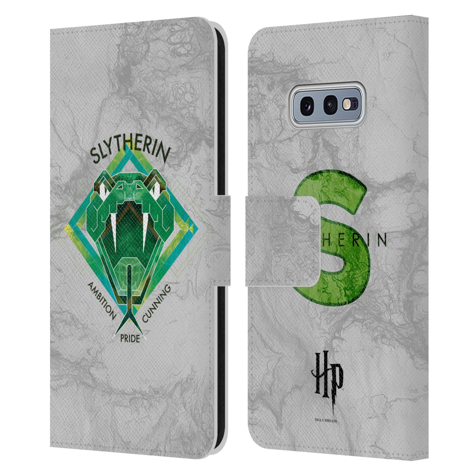 Head Case Designs Harry Potter Slytherin Hülle Für Kindle Paperwhite 5 (2021) – Leder-Wallet Mit Todeszeichen-Muster