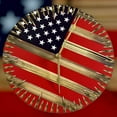 thumbnail image 4 of QTOCIO Flag Clock Wooden Handicrafts Flag Hand Made Bullets Clock Decoration Pendant Clock Pendant, 4 of 4