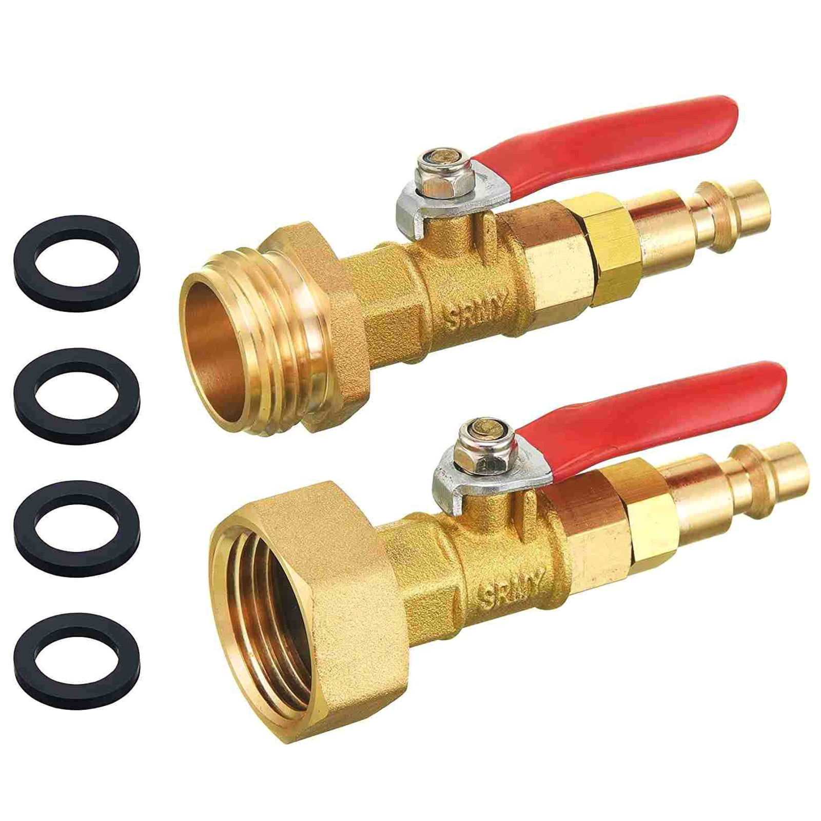 3/4 Thread Pneumatic Connector Handle Hose Barb Inline Brass Water Oil