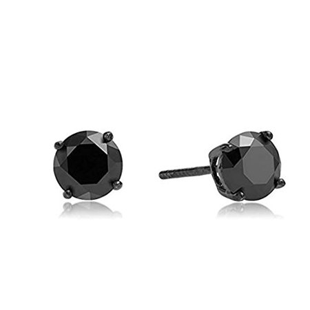 Jewels Fashion Surgical Stainless Steel Studs Earrings Men Women Surgical Stainless Steel Studs Earrings Men Women S Boys Black Round Basket Setting