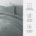 thumbnail image 5 of Noble Linens 3 Piece Light Blue Waffle Textured All Season Down-Alternative Comforter Set, Full/Queen, 5 of 7