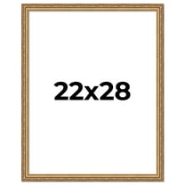 22x28 Frame Gold Solid Wood Picture Frame Width 1.25 Inches | Interior Frame Depth 0.375 Inches |