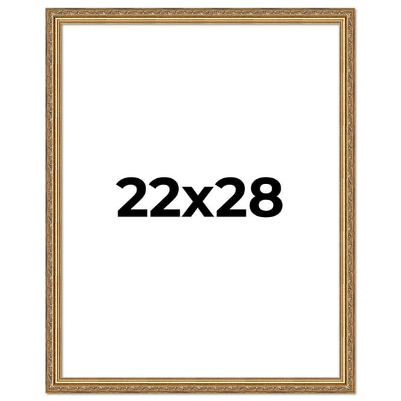 22x28 Frame Gold Solid Wood Picture Frame Width 1.25 Inches | Interior Frame Depth 0.375 Inches |