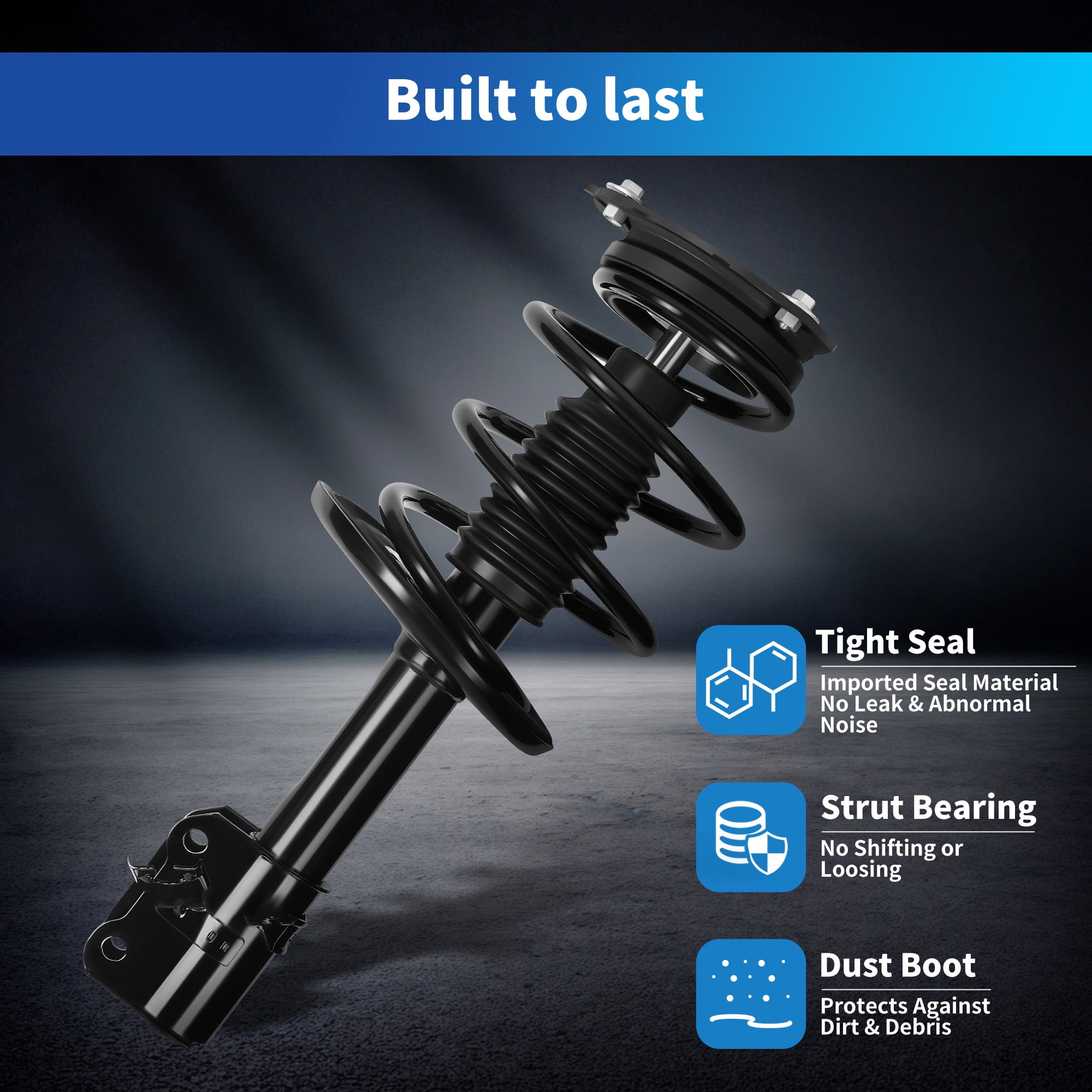 LEDKINGDOMUS Front Complete Strut Assembly for 2009-2014 Nissan Maxima Sedan FWD 3.5L | Quick Strut Replacement | Pre-Assembled Shock & Coil Spring Kit