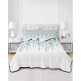 thumbnail image 3 of Weeping Flowers Twin XL Size Down Alternative Comforter,Lightweight Comforter Quilt Bedding Set with Pillow Shams Teal Grey Summer Spring Floral Botanical Art Bed Comforter Duvet Insert 68"x98", 3 of 7