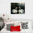 thumbnail image 5 of BCIIG Animal Swan Canvas Wall Art, Dark Moody White Swan Painting,  Animals r for Room Wall, Dark Academia Wall Decor for Living Room Bedroom, Nursery Swan Art Print  20x16in, 5 of 6