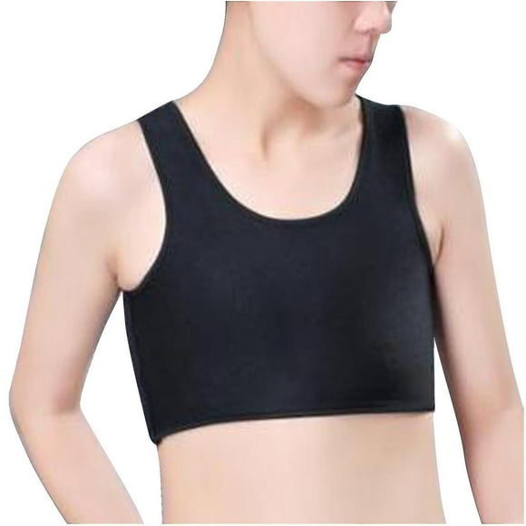 Fashion Compression Chest Binder Women Sleeveless Vest Solid Short Tank Tops