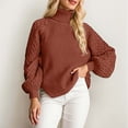 thumbnail image 2 of Winter Knitted High Neck Pullover Sweater Soft Warm Turtleneck Top Cozy Casual Fall Fashion Comfortable Yarn Elegant Long Sleeve Outerwear, 2 of 6