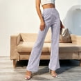 thumbnail image 2 of LWavelet Sequin Fabric Flared Pants Women Party Festive Wear Silver M, 2 of 4