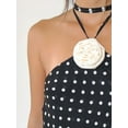 thumbnail image 5 of Y2k Polka Dot Tank Top for Women Halter Sleeveless Halter Crop Top Backless Camisole with Rose Decoration, 5 of 6