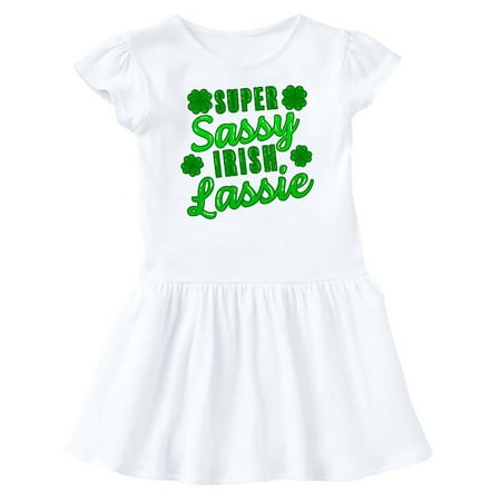 

Inktastic Super Sassy Irish Lassy with Green 4 Leaf Clovers Gift Baby Girl Dress
