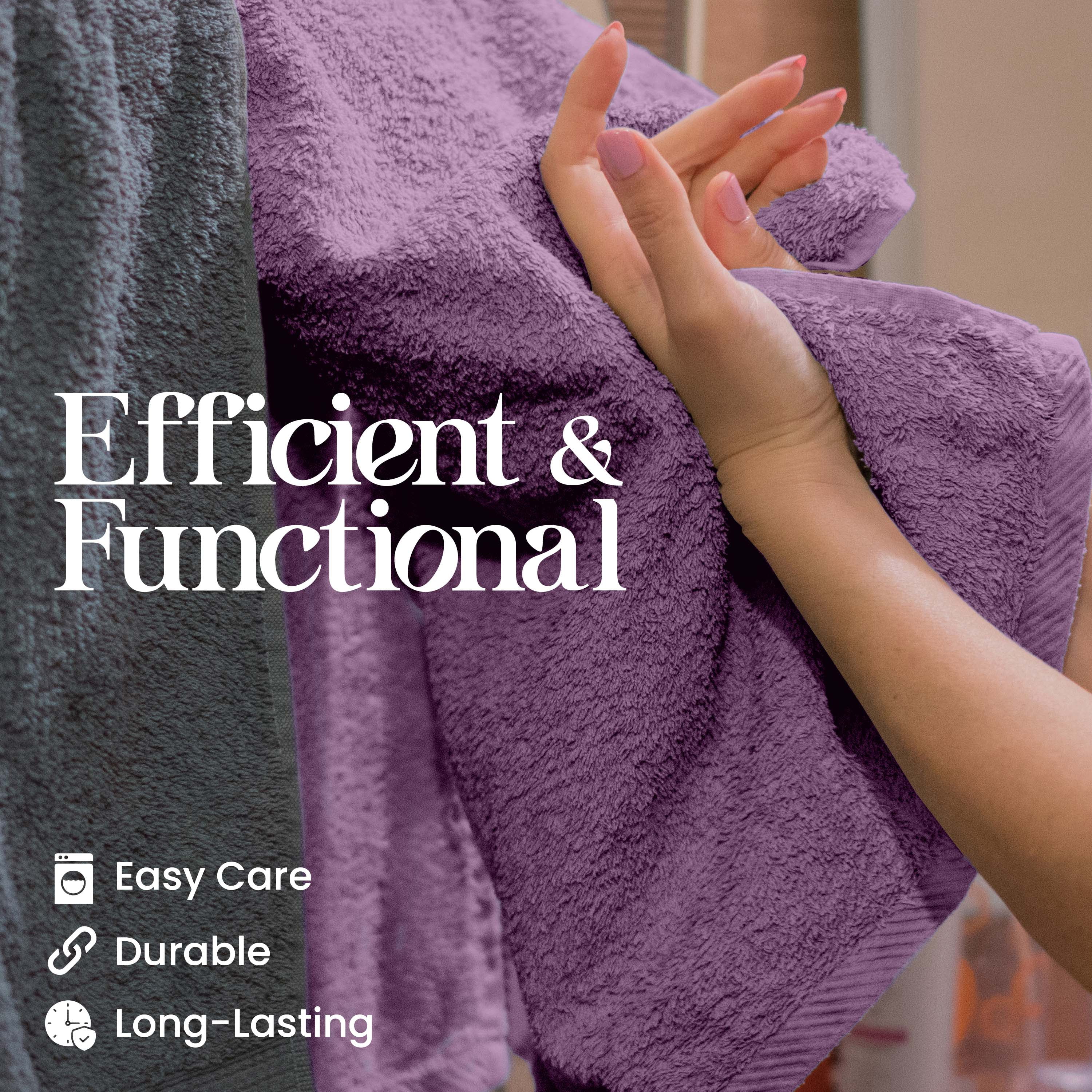 Utica 6-Piece Towel Set | 100% Cotton Soft & Absorbent Everyday Towels | Plum