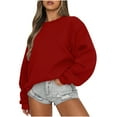 thumbnail image 2 of MASRIN Fall Sweatshirts For Women Plus Size, Women鈥檚 Crewneck Sweatshirt Fall 2024 Trendy Hoodless Hoodies Casual Loose Fit Long Sleeve Pullover Tops Fall Tops For Women 2024 Trendy Plus, 2 of 6